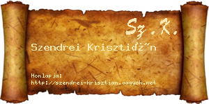 Szendrei Krisztián névjegykártya