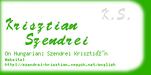 krisztian szendrei business card